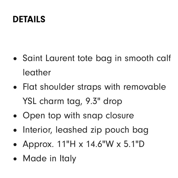 HP🎉NWT Saint Laurent east west shopping tote - Picture 14 of 16